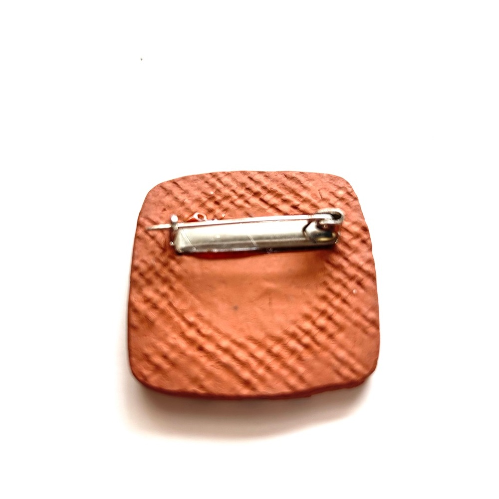 Geometric Ceramic Tile Brooch Pin - Picture 5 of 5